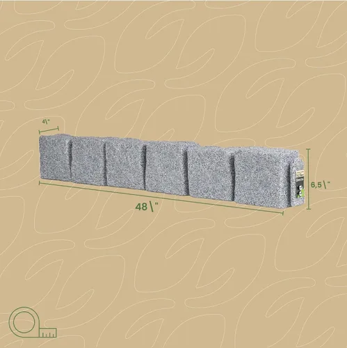 Miniatura 7 de Beuta Borde de Paisaje Borde de Jardín Bloques de Piedra Artificial para Bordes de Césped, Macizos de Flores y Bordes de Patio – Paquete de 4