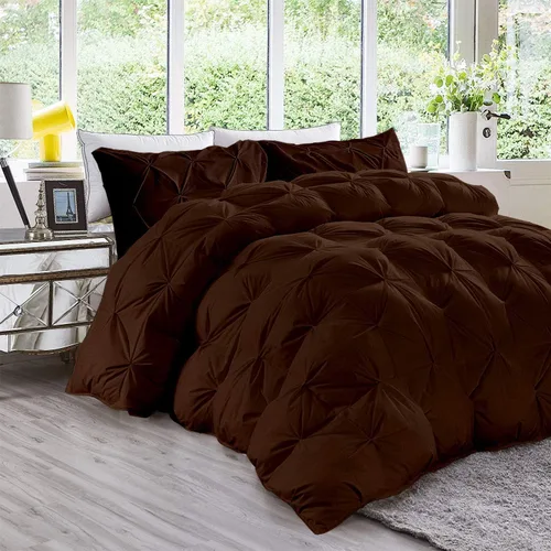 Miniatura 15 de Juego de edredón plisado de 3 piezas de 21.16 oz/m² para todas las estaciones (edredón + 2 fundas de almohada), relleno de edredón de algodón