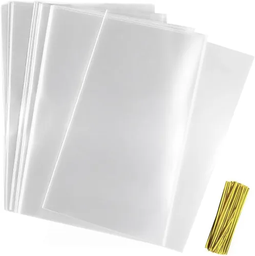OYAVISR Bolsas transparentes para caramelos, 200 unidades, celofán de 5 x 7 pulgadas, regalo de fiesta, dulces, pasteles, bolsas de manzana, celofán