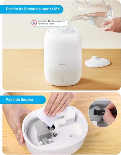 Miniatura 8 de GoveeLife Humidificadores inteligentes para dormitorio, humidificador de niebla fría de llenado superior de 3 L, tiempo de funcionamiento silencioso
