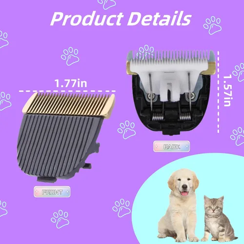 Miniatura 2 de PetPhindU Cuchilla de corte de pelo para perros, cuchillas de repuesto profesionales para mascotas, accesorio para perros y gatos para Baorun P2/P3
