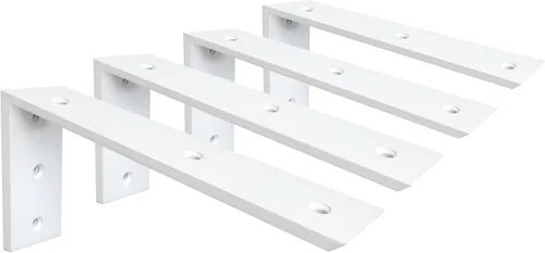 Miniatura 28 de WINKER Soporte para encimera, paquete de 2 unidades resistente de soporte oculto en L para estante de 3/8 pulgadas de grosor, 10 x 6 x 2.5 pulgadas