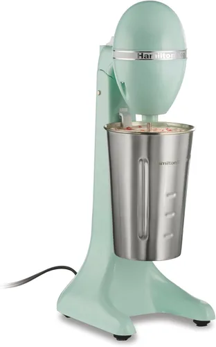 Hamilton Beach DrinkMaster Mezclador Eléctrico de Bebidas, Batidora de Malteadas Retro y Espumador de Leche, 2 Velocidades, Taza Extra Grande de