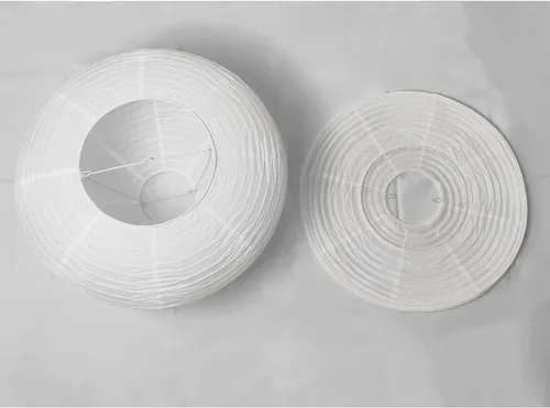 Miniatura 6 de Pantalla de papel de hongo (17 pulgadas), lámpara plegable blanca, linterna de ajuste interior, pantalla de lámpara de techo de papel