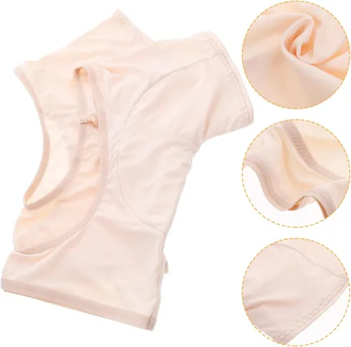 Miniatura 6 de SUPVOX Chaleco de ropa interior con protección contra el sudor, escudo lavable para las axilas para mujeres, niñas y mujeres Amarillo claro
