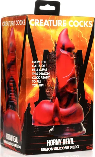 Miniatura 6 de CREATURE COCKS Consolador de silicona Horned Dragon para hombres, mujeres y parejas. Firme y flexible, base de succión fuerte, consolador