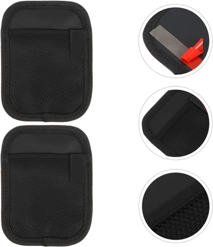 Miniatura 4 de Bolsa de almacenamiento para teléfono móvil para automóvil, 2 unidades, piel sintética, organizador de automóvil, bolsillo de red para asiento