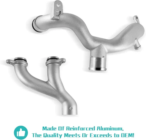 Miniatura 4 de AULINK (Parte OEM) LR090630 LR092992 AJ813917 AJ813865 C2Z28536 Manguera cruzada superior para termostato de bomba de agua de aluminio para Land