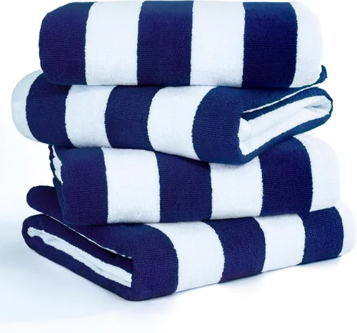 Miniatura 10 de American Soft Linen Cabana - Toallas de playa a rayas, 30 x 60 pulgadas, 4 piezas, toallas de piscina de gran tamaño, secado rápido, sin arena, Beige