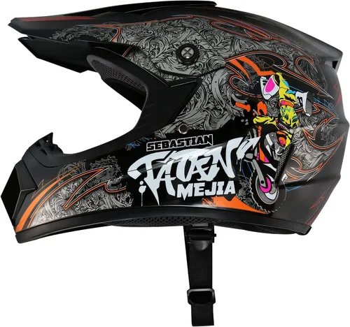 Miniatura 3 de Casco de motocross para ATV y moto de tierra, casco todoterreno con guantes y gafas para unisex, adulto, joven, aprobado por DOT/FMVSS 218