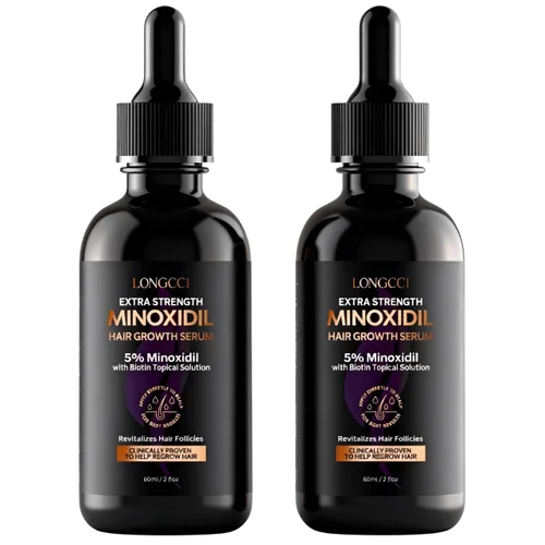 Miniatura 10 de Suero para el crecimiento del cabello de minoxidil al 5% para mujeres: tratamiento de pérdida de cabello extra fuerte con biotina para adelgazar