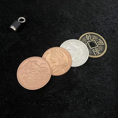 SUMAG Magnético Scotch and Soda (Morgan Dollar and Queen Victoria Ancient Coin) Monedas Trucos de magia para magos Primer plano Ilusiones Trucos de