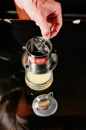 Miniatura 6 de Juego de filtros de café vietnamita También se le conoce como cafetera vietnamita o prensa extragrande, Acero inoxidable