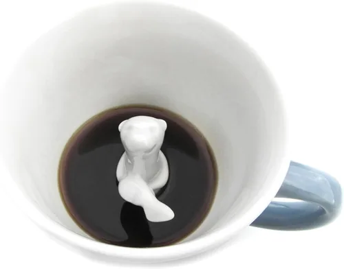 Miniatura 7 de Creature Cups - Taza de cerámica de cola de ballena - Taza de café azul océano de 11 oz con cola de ballena 3D oculta en el interior Cola de ballena