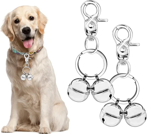 Miniatura 8 de Cat & Dog Collar Bell, Pack of 2, Extra Loud Dog Bell for Pet Tracking & Saving Wildlife, Birds, Durable Iron Split Ring & Lobster Bell Clip bronce