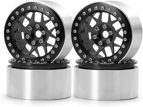 Miniatura 9 de 4X 2.2 Pulgadas de Llantas Beadlock de Aleación con Bujes para Oruga RC 1/10 Wraith D90 de 35mm de Ancho#7 plateado