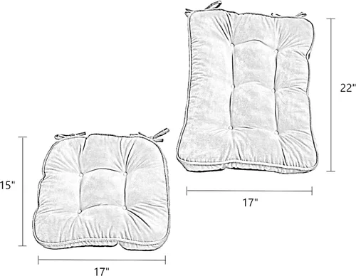 Miniatura 6 de South Pine Porch Hampton - Juego de 2 cojines para mecedoras estándar, color crema