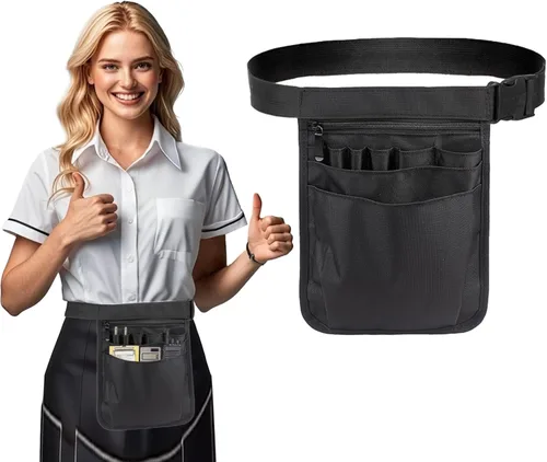 Delantal de servidor, bolsa de accesorios de mesera para restaurante, paquete de cintura de utilidad para restaurantes, jardinería, enfermería