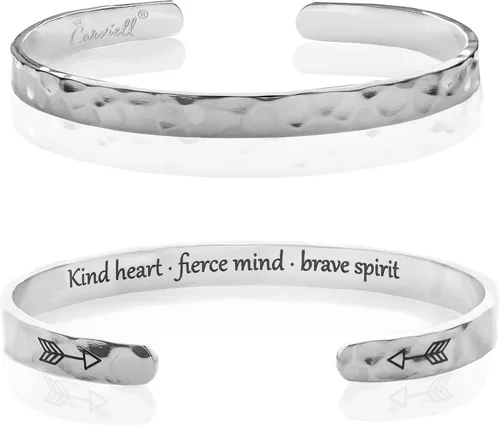 Miniatura 69 de Carviell Pulseras grabadas para mujer, inspiradoras, amistad, amor, mamá, hija, hermana, cristiana, graduación, conmemoración y regalos de boda, más