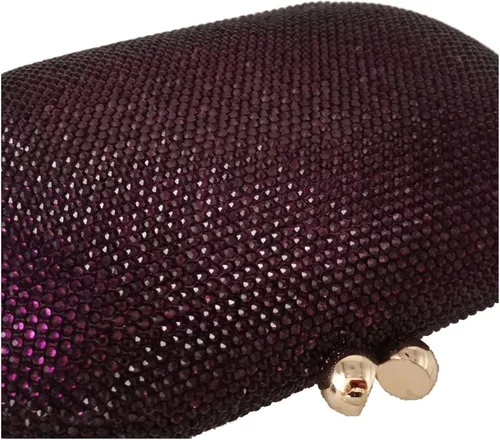 Miniatura 4 de Bolsos y bolsos de noche de cristal púrpura para mujer bolsos de mano y bolsos de mano de diamantes para fiesta formal para mujer color rojo