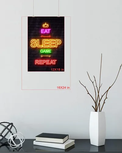Miniatura 7 de LIFVEAN Pósteres de juegos para habitación de niños, decoración de pared para niños, decoración de dormitorio, póster de luz negra de videojuegos