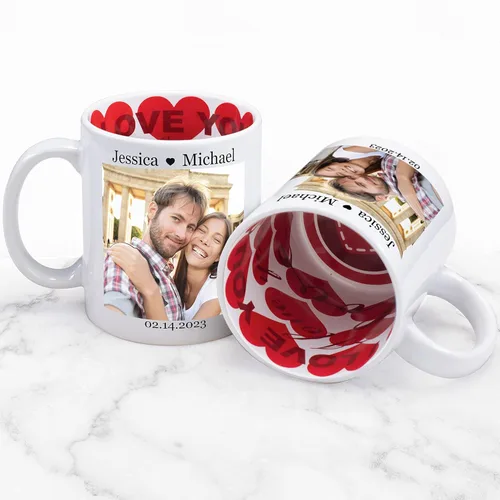 Miniatura 7 de Taza personalizada con texto en inglés "I Love You", regalos personalizados para parejas, regalos románticos con fotos para el día de San Valentín