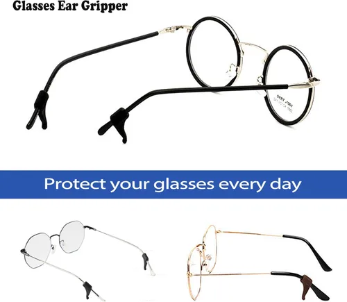 Miniatura 5 de 20 pares de agarraderas para las orejas, soporte antideslizante para lentes, agarres de silicona para gafas, agarres para orejas, retenedor de 20