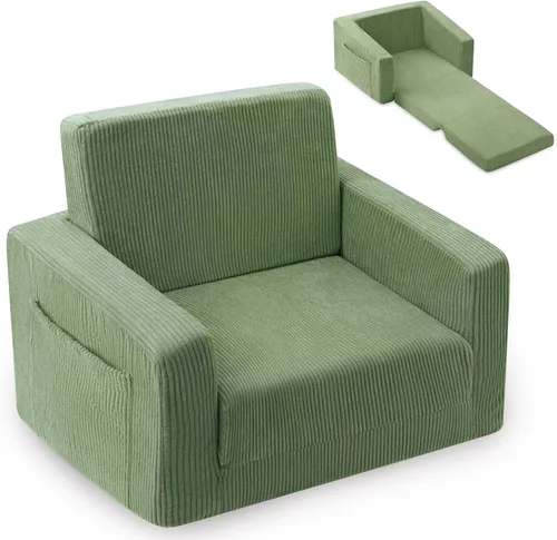 Miniatura 11 de Silla para bebés y niños, sofás blandos para bebés de 2 en 1 que se despliegan, sillas para bebés cómodas de 1 a 3 años, sofá convertible a sofá