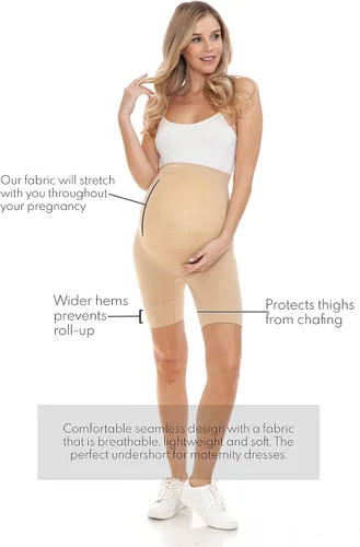 Miniatura 6 de Leggings Depot Ropa de maternidad sin costuras para mujer, ropa interior de embarazo a medio muslo, soporte para el vientre, evita rozaduras, S-XL