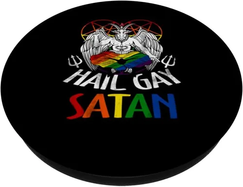 Miniatura 2 de Hail Gay-Satan LGBT Goth Gay Pride Baphomet Celebra PopSockets LGBT intercambiables PopGrip