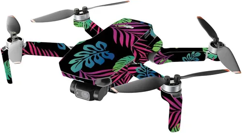 Miniatura 2 de MightySkins - Compatible con DJI Mini 2 Dron portátil - Neon Tropics Funda protectora de vinilo duradera y única Fácil de aplicar, quitar