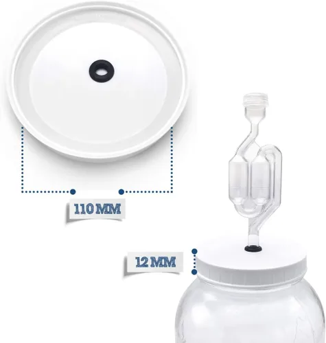 Miniatura 5 de Junta hermética de tapa de fermentación estándar de un galón con esclusa de aire, convierte el frasco de un galón en un fermentador - Kombucha dura