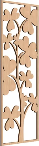 Miniatura 60 de 9 3/8 pulgadas de ancho x 24 3/8 pulgadas de alto x 1/4 pulgadas de alto, Bradford Paneles de pared decorativos de madera de calado, roble rojo rojo