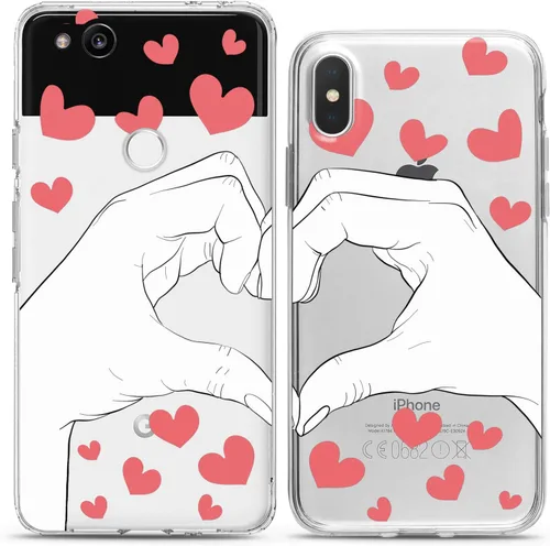 Miniatura 15 de Fundas a juego para parejas compatibles con Google Pixel 7 6a Pro 5 XL 5a 4a 5G 2 XL 3 XL 3a XL 4 regalo transparente lindo dinosaurio divertido