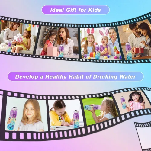 Miniatura 7 de iRFKCIOW Decora tus propios kits de botellas de agua para niñas de 4 a 12 años, botella de agua de bricolaje con calcomanías de gemas, pintura