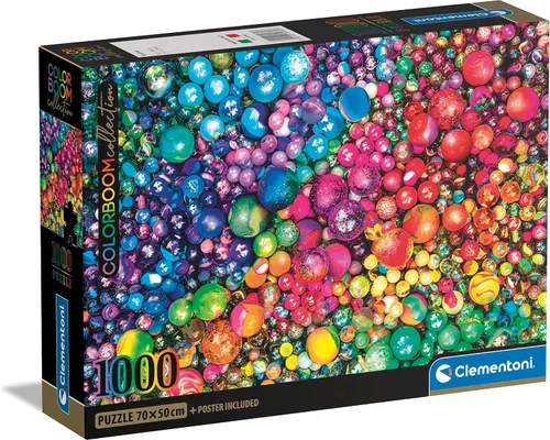 Clementoni - 39780 - Colorboom Puzzle Marbles - 1000 Piezas - Rompecabezas para adultos, Entretenimiento para Adultos - Hecho en Italia