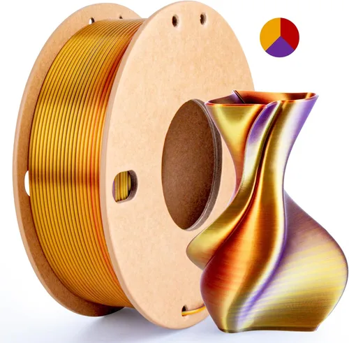 Miniatura 61 de Paquete de filamento para impresora 3D, filamento PLA sedoso de 4/64 pulgadas (1.75 mm), compatible con la mayoría de impresoras FDM, 10 carretes