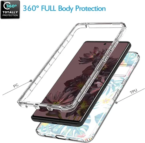 Miniatura 3 de Funda para Pixel 7 Pro/Google 7 Pro, funda protectora de TPU transparente floral a prueba de golpes para Google Pixel 7 Pro (flores y hojas)