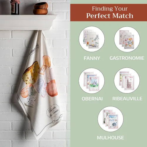 Miniatura 5 de Maison d' Hermine - Juego de 3 paños de cocina 100% de algodón, de secado rápido, para restaurante, comedor, cocina, fiestas y té, modelo Terroir