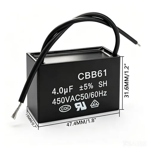 Miniatura 4 de Twidec /2 unids 450 V AC 50/60 Hz Condensadores de película de polipropileno metalizado de 2 hilos para ventilador de techo Motor Start Run 4uf