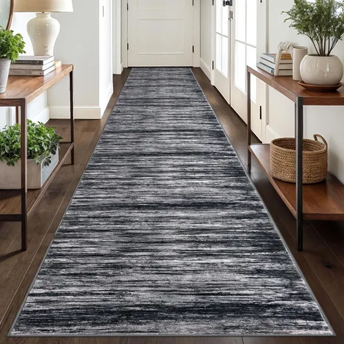 Miniatura 94 de SIILOOM 2 x 3 Alfombra moderna y abstracta para entrada, alfombra neutra azul marino gris multicolor súper suave de área pequeña, alfombras lavables