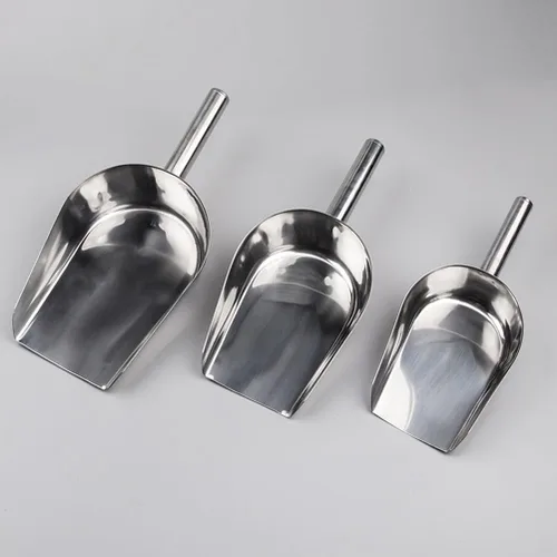 Miniatura 3 de Cuchara de hielo de acero inoxidable para máquina de hielo, cuchara de metal para alimentos, cuchara grande para alimentos, palas de cubo de hielo