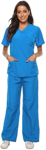 Miniatura 3 de Conjuntos de ropa quirúrgica para mujer, uniforme de enfermera, camiseta y pantalón deportivo, ropa de trabajo, elástico, de manga corta, cuello