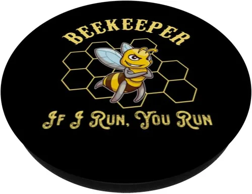 Miniatura 2 de Funny If I Run You Run Humorous Beekeeper Sayings Jokes PopSockets Standard PopGrip