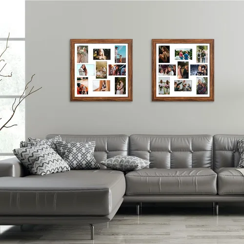 Miniatura 651 de Marcos de Fotos Collage de 13.5X15.5 con 7 Aberturas para Fotos de 4X6, Marco de Fotos Múltiples con Paspartú para Decoración de Pared, Grano
