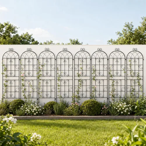 Miniatura 18 de Paquete de 4 enrejados de jardín de metal de 71" de altura, cerca de jardín, enrejado a prueba de óxido para plantas trepadoras, soporte de rosas