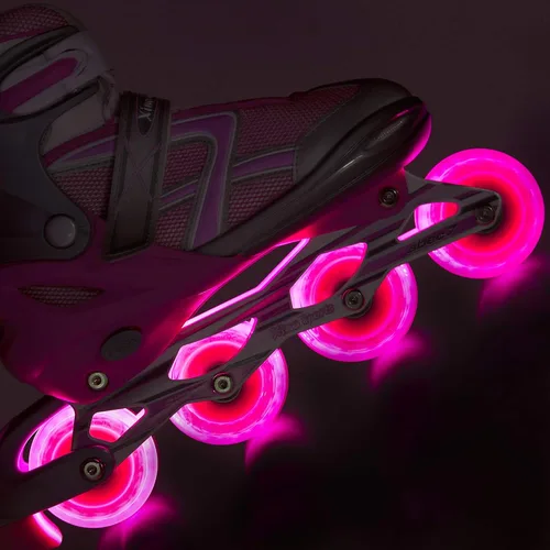 Miniatura 8 de Xino Sports Patines en línea para niños y niñas – Patines ajustables con ruedas iluminadas LED – Patines juveniles para interiores y exteriores Rosa