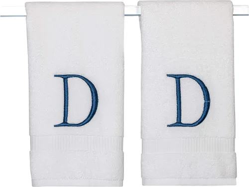Miniatura 103 de Toalla de mano con inicial beige para baño, toalla bordada decorativa de calidad de hotel de lujo con monograma para tocador, spa, certificado
