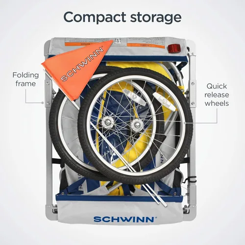 Miniatura 5 de Schwinn Echo - Remolque de bicicleta para niños, máximo de 2 niños con peso total de 80 libras, toldo, neumáticos llenos de aire de 20 pulgadas