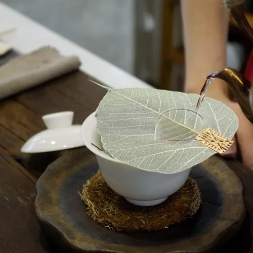 Miniatura 2 de Accesorios de café Infusor de té en forma de hoja Colador de té Colador de acero inoxidable verde